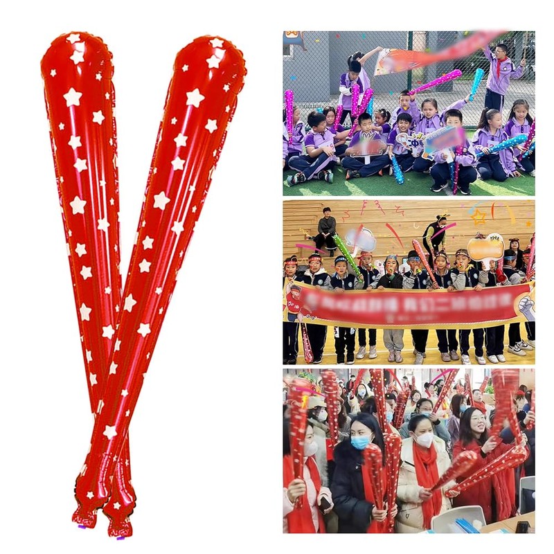 スティックバルーン 応援バルーン 風船 可愛い 星柄 ベル 応援 棒 50本セット 丈夫