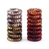QIUTIMIY 16Pcs Spiral Hair Ties, (Amber) Hair Elastic Coils for