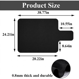 QCWN Non-Slip Pilates Reformer Mat Cover, 39" x 24" Pilates Machine Towel with Headrest Cutout, 0.8mm Sweat-Wicking Micro-Suede Foldable Mat for Female Pilates Enthusiast Exercise Matfor Pilate Training Yoga (Black)