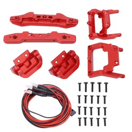 RC 1/18 Bumper Replacement Aluminum Alloy RC Front Rear Bumpers Plates Upgrade Parts for Traxxas Latrax Teton 1/18 Red