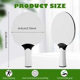 LECEHIVO 10 Pcs Table Tennis Paddles Kit with10 Balls Composite Professional Racquets Set Portable Rubber Rackets for Indoor and Outdoor (White)