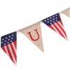 Ciieeo 2pcs 4th of July American Flag Pattern Burlap Banner