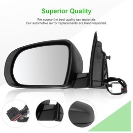 SCITOO Driver Side View Mirror Fit For Jeep KL Series Cherokee 2014 2015 2016 2017 2018 Power Foldaway Textured Left Outside Exterior Mirror OE:68164059AD+68228913AA PL:CH1320366 G-FLAT(U)