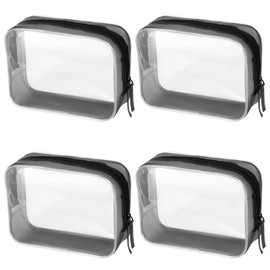 NVGVUP 4 Pcs Clear Travel Toiletries Bag, Airport Security Liquids Bags, Clear Makeup Bag Waterproof, Portable Toiletry Bags for Women and Men, Clear Wash Bag, Holiday Travel Accessories