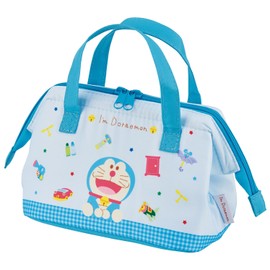 Skater KGA0 Doraemon Gingham Insulated Lunch Bag for Kids Lunch Box