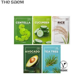 THE SAEM Natural Mask 21ml *10ea, Type:05 Charcoal*10ea