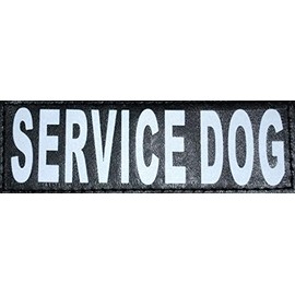 Set of 2 Service Dog Reflective Service Dog Patches for Dog Harnesses & Vests. (Small 3"x1")