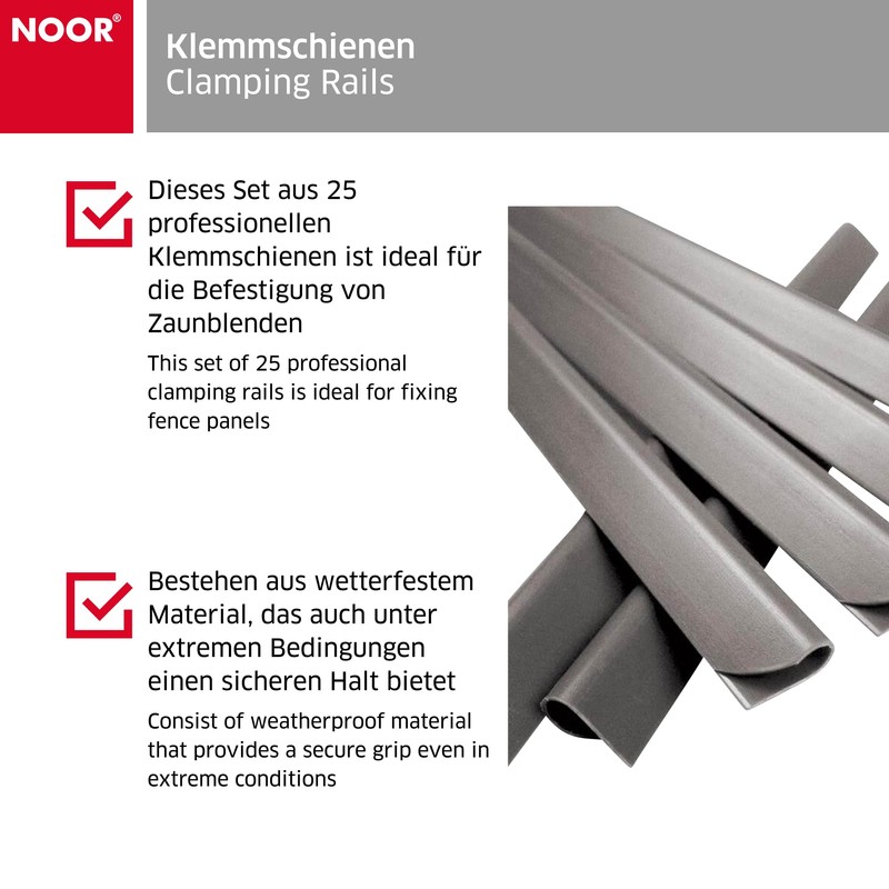 NOOR Spine Bars 19 x 1.5 cm Grey Clamping Strips
