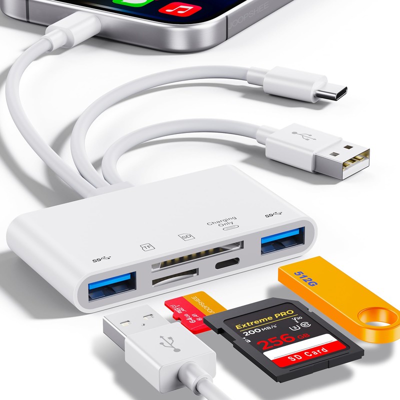 Lector de tarjetas de memoria 5en1, adaptador USB y lector