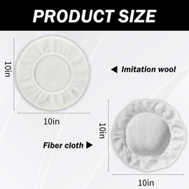 2 Stück Lammwoll Polierhauben, Mikrofaser Auto Polierhaube Polierpads Wolle Polieraufsatz für Autopoliermaschinen Korkböden, 220mm-250mm Poliermaschinen (Weiß)