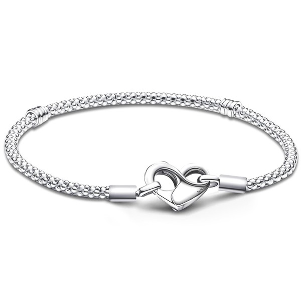 APUUESN Sterling Silver Charms Bracelet with Logo Engraving, Bracelets Moments