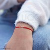 Solid 14K Gold Tiny Infinity Bracelet with Red String |