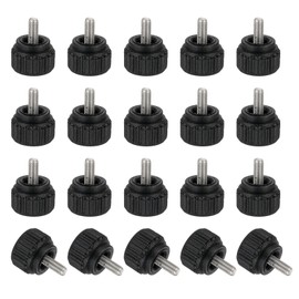 sourcing map 20 Pcs Threaded Knurled Thumbscrew, M3 x 6mm Monitor Mount Arm Screws Stainless Steel Clamping Knobs Grip Thumb Screw for Computer TV