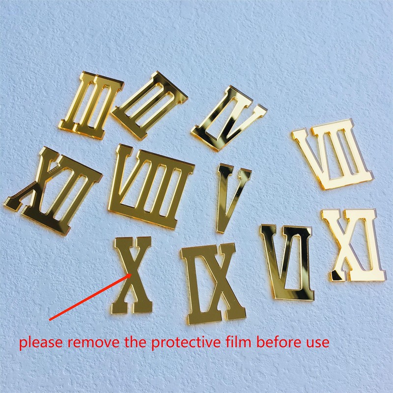 NUO RUI 12 Pcs Roman Mirrored Acrylic Numerals for a