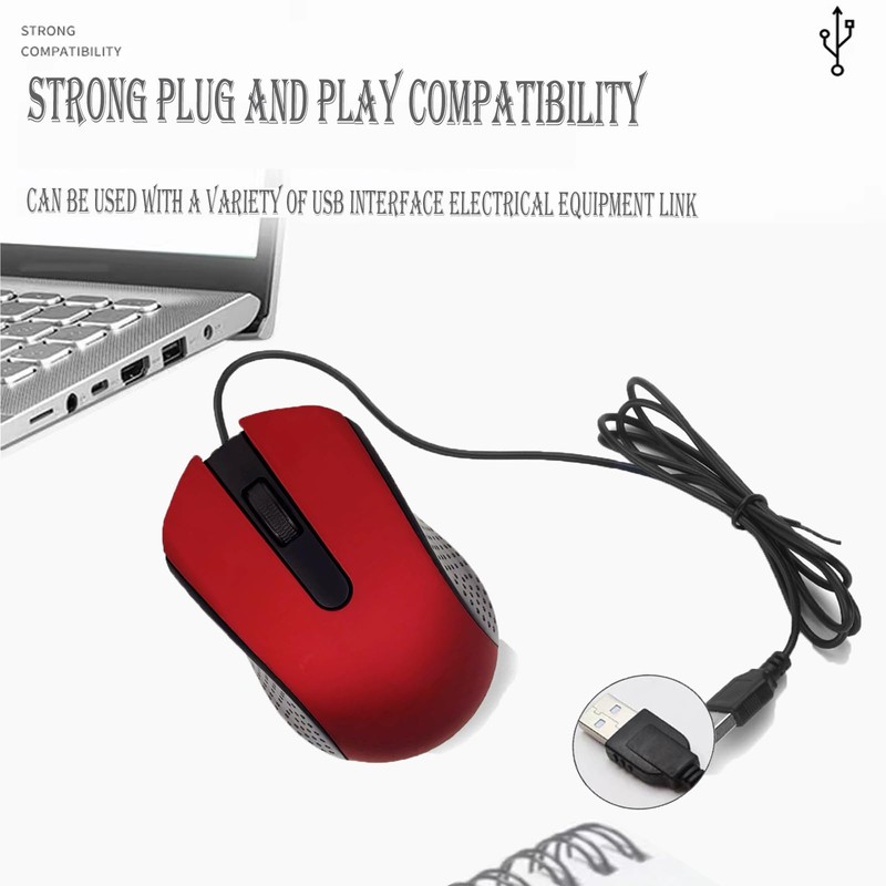 Yadojingcn Wired USB Computer Mouse-Wired Mouse with Ergonomic Design, USB