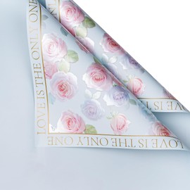 RUSPEPA 20 Sheets Flower Wrapping Paper, Rose Waterproof Floral Bouquet Wrapping Paper, Florist Supplies Packaging for Birthday, Wedding and DIY Crafts, Blue