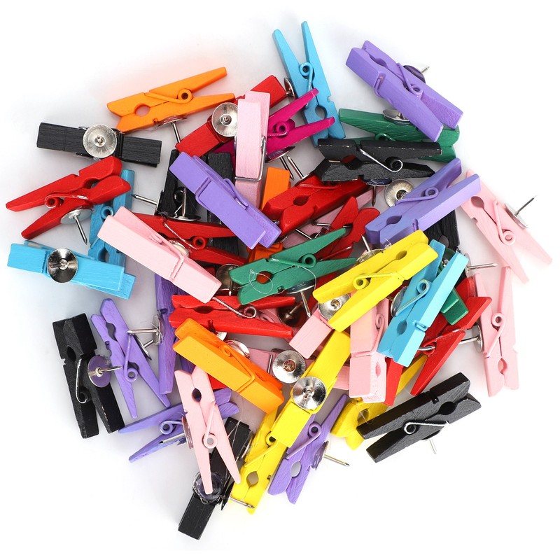 100pcs Push Pins Clips Small Mini Colorful Picture Photo Clips