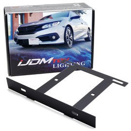 iJDMTOY Type-R Style Front Bumper License Plate Side Relocation Mounting Bracket Compatible with 2016-21 10th Gen Honda Civic Sedan/Coupe/Hatchback