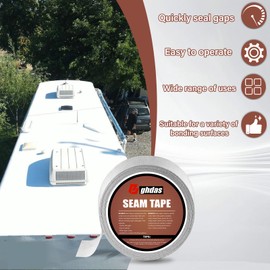 Peel and Stick Seam Tape, Repair Leaks and Restores Roof Seams and Tears, Used for Bonding Metal, Wood, EPDM, Fiberglass, and Tiles, Efficient to Use, 2 Inch x 50 Feet Roll（3 Piece）