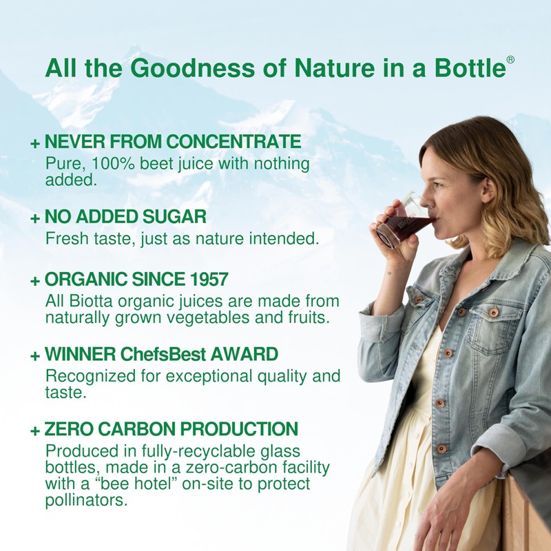 Biotta Organic Beet Juice - 100% Vegetable Juice for Energy,