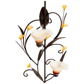 KOEHLER 10015809 Amber Lilies Candle Wall Sconce