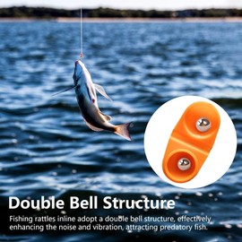 Generic 25pcs Fishing Attractor Bells Beads, Portable Catfish Rattles, Fishing Double Rattle for Luring Fish-(SCYORK) (Orange), 1.22, Red