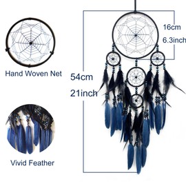 Donko Dream Catcher Blue and Black Dream Catcher Large Dream Catcher for Wall Hanging Handcrafted Dream Catchers Feather Ornaments for Home Decoration