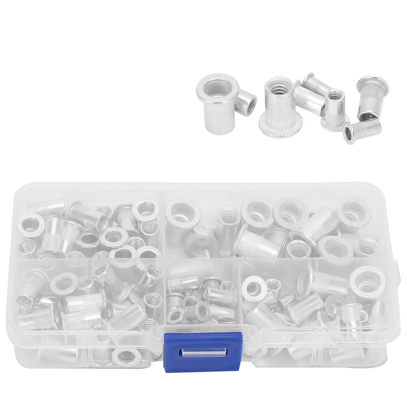 100pcs / box Aluminum Rivet Nut Threaded Rivet Insert Nut