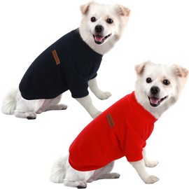 HuaLiSiJi Medium Dog Sweatshirt & Fleece Hoodies, Comfortable, Soft & Warm, Easy On/Off, Vibrant Colors (M, Black+Red)