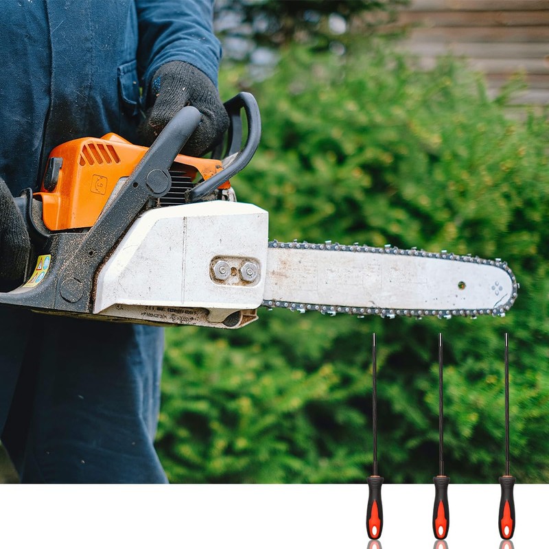 GLADFRESIT 3Pcs Chainsaw Chain Sharpening File, 5.5 mm Round Chainsaw