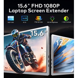 RoamPix Laptop Screen Extender, 15.6" FHD 1080P IPS Portable Monitor for Laptop, Dual Monitor Extender for 13"-17.3" Laptops, Compatible with MacOS, Windows