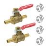 Hooshing 2PCS 1/4" Hose Barb Ball Valve Brass Shut Off