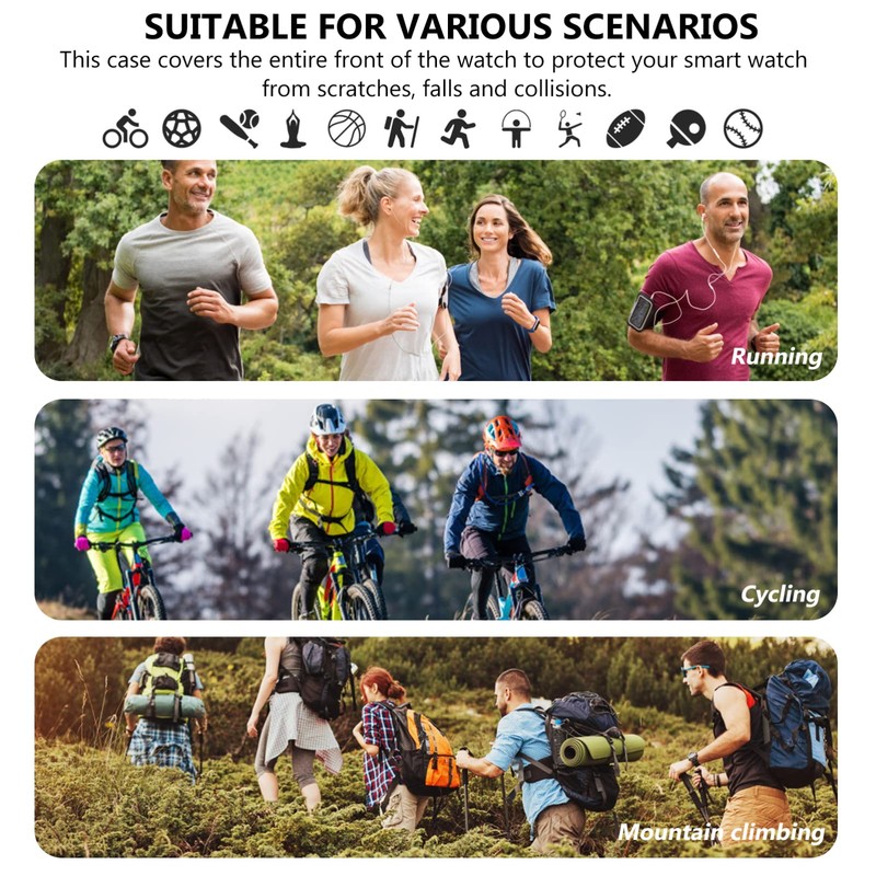 Gatuida 2pcs Smartwatch Screen Protector for TPU Full Coverage Case