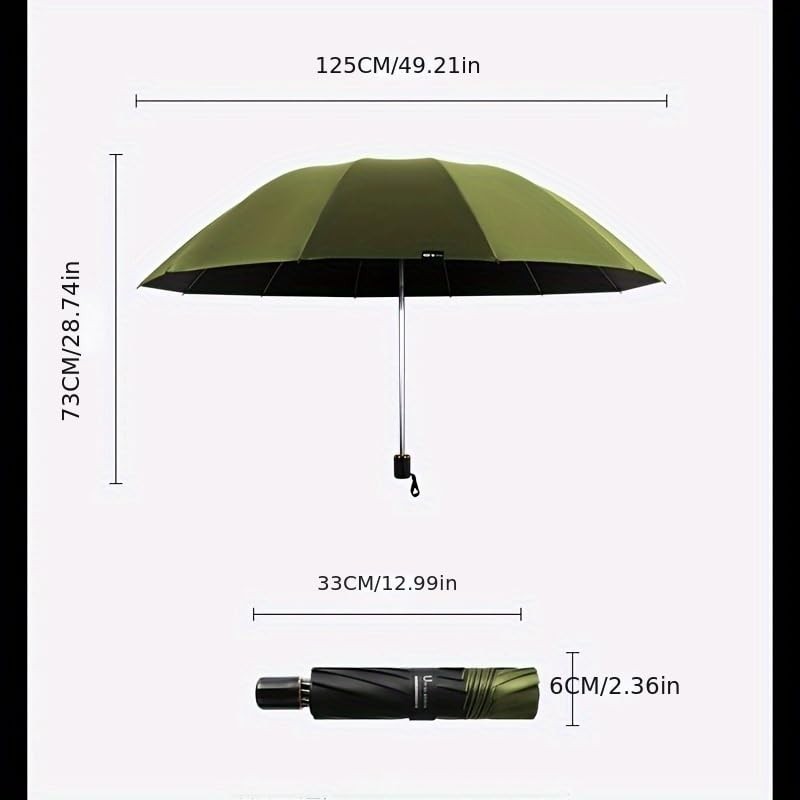 Generisch [12 Ribs Extra Large] 125cm Large Umbrella is Enlarged,