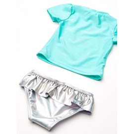 Freestyle Revolution Girls' Believe Rash Guard 2pc Set Swimwear, Multi, 24M