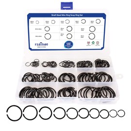 120Pcs GB895.2 Φ10-Φ26 Retainer Clip 65Mn Shaft Steel Wire Ring Snap Ring Set,Bearing Stop Ring Assortment Kit,Round Wire Snap Rings for Shafts