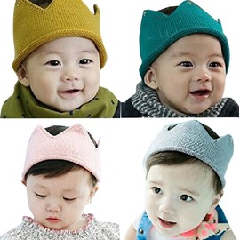 Remeehi (3 Colors to Choose Cute Baby Crown) Baby Knit Crown Crown for Commemorative Photo Shooting Birthday Birthday Ceremony Wedding Shrine Visit Discharge Wedding Baby Turquoise