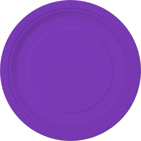 Unique Tableware Neon Purple Dessert Plates, 20ct, 6.875"
