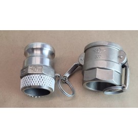 PT 20F & 20D 2" NPT Male & Female Cam Lock Hose Couplings 316 Stainless Steel