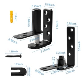 Tambee Saloon Door Hinges, Heavy Duty 304 Stainless Steel Double Swing Action Hinge Self Closing, Fit for Bar, Cafe, Patio Doors, Black 2 Pack