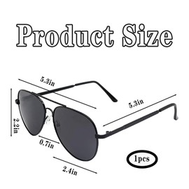 Pilot Sunglasses for Men, Polarised Aviator Sunglasses Mens Classic Black Glasses, Metal Frame Men's Sunglassess UV400 Protection for Women Driving, Fishing, Traveling, Outdoor Sports and Daily Wear