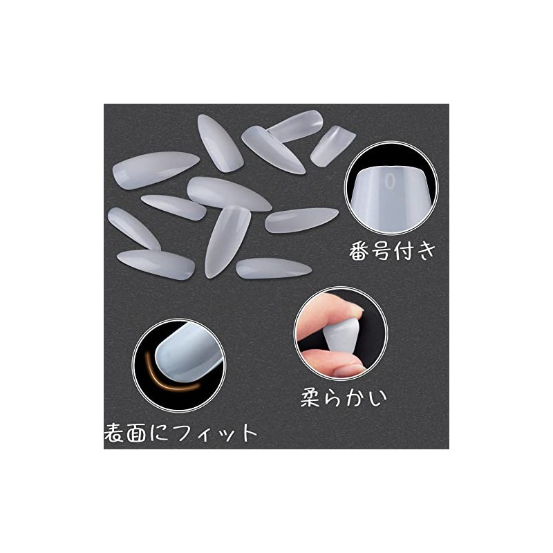 Kalevel 500 Pcs Nail Practice Tip Nail Tip Long Oval
