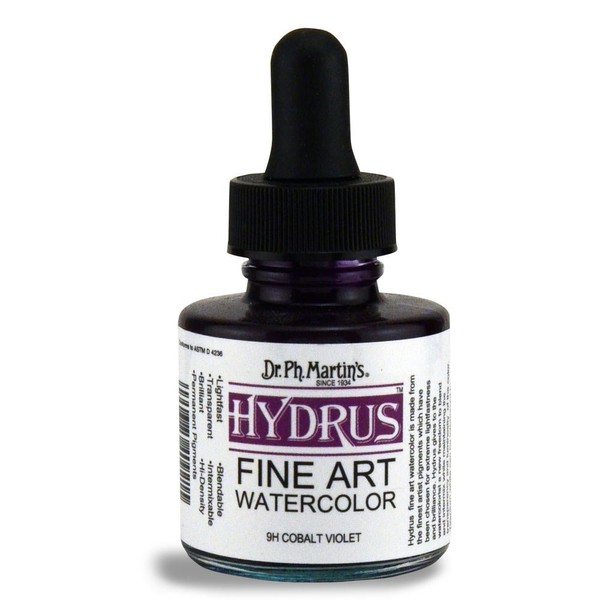 Dr. Ph. Martin's Hydrus Fine Art Watercolor, 1.0 oz, Cobalt Violet (9H)