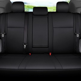 AOMSAZTO Custom Fit RAV4 Hybrid Car Seat Covers for Toyota RAV4 Hybrid 2024 2023 2022 2021 2020 2019 (Not for XSE&2022-2024 SE Hybrid)-Full Set Faux Leather (All Black)