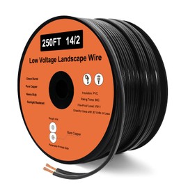 UBOORY 14/2 Low Voltage Landscape Wire, 14 Gauge Wire 2 Conductor 250 Feet, Outdoor Direct Burial Electrical Wire, Copper Wire