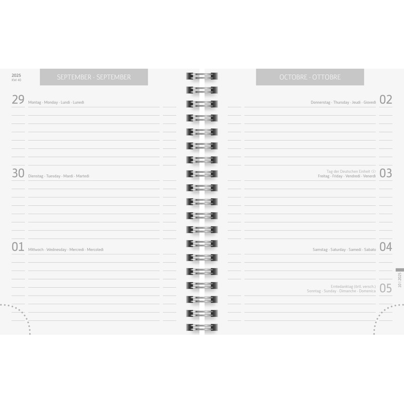 BRUNNEN School Calendar '25/'26 "Monochrome" | A6, Cardboard
