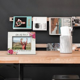 FONDCANYON Officially Retired Floral Picture Photo Frame,Retirement Gifts Picture Frames,Retirement Gifts for Coworkers Boss Women Men Mom Nurses,Farewell Going Away Gifts (5x7Inch Photo)