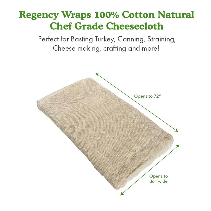 Regency Wraps 100% Cotton Cheesecloth For Straining, Basting Turkey, Canning,