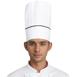 Hyzrz White Tall Chef Hat Adult Adjustable Kitchen BBQ Grill Cooking Cap for Father Mother Mom Dad Birthday