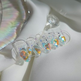Sunset Ice Nail Handmade Nail Tip - Almond / 썬셋 얼음네일 수제네일팁 - 아몬드